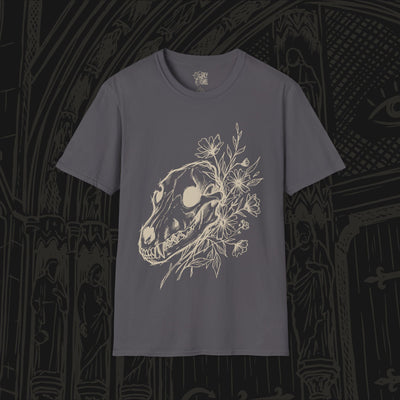 Wolf Skull With Flowers T-Shirt