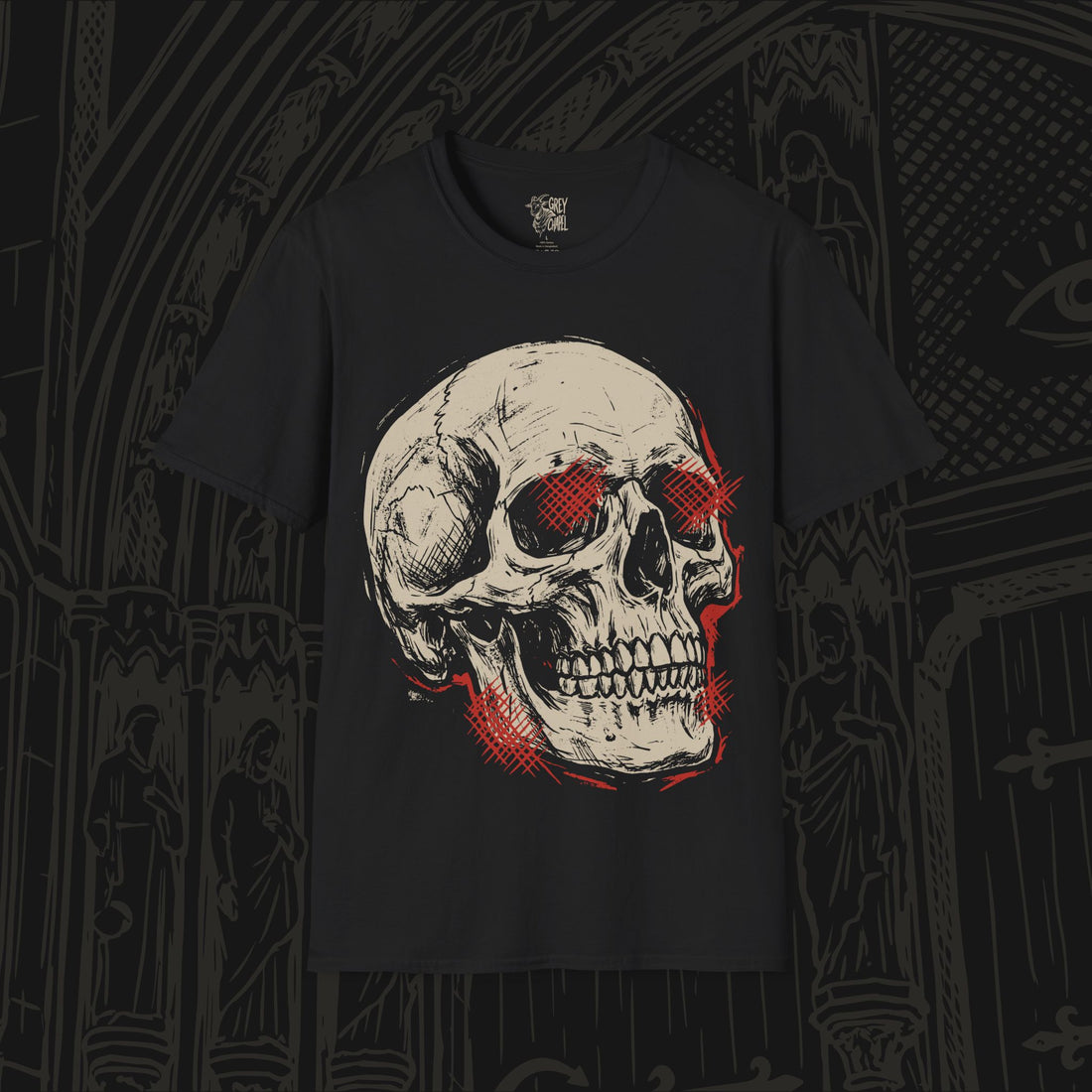 Crosshatched Skull T-Shirt