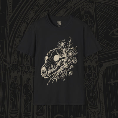 Wolf Skull With Flowers T-Shirt