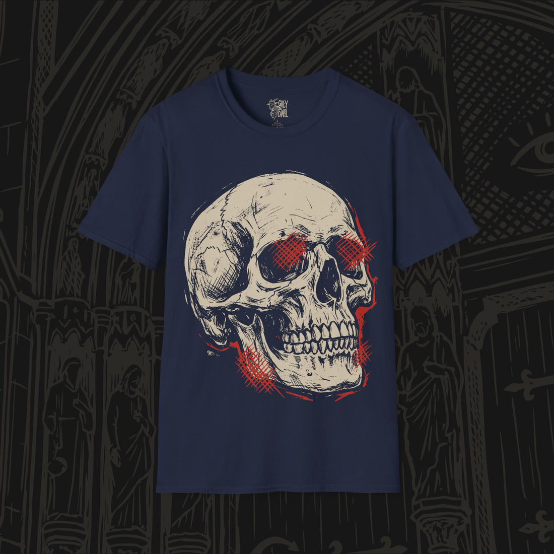 Crosshatched Skull T-Shirt