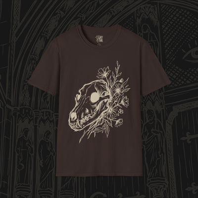 Wolf Skull With Flowers T-Shirt