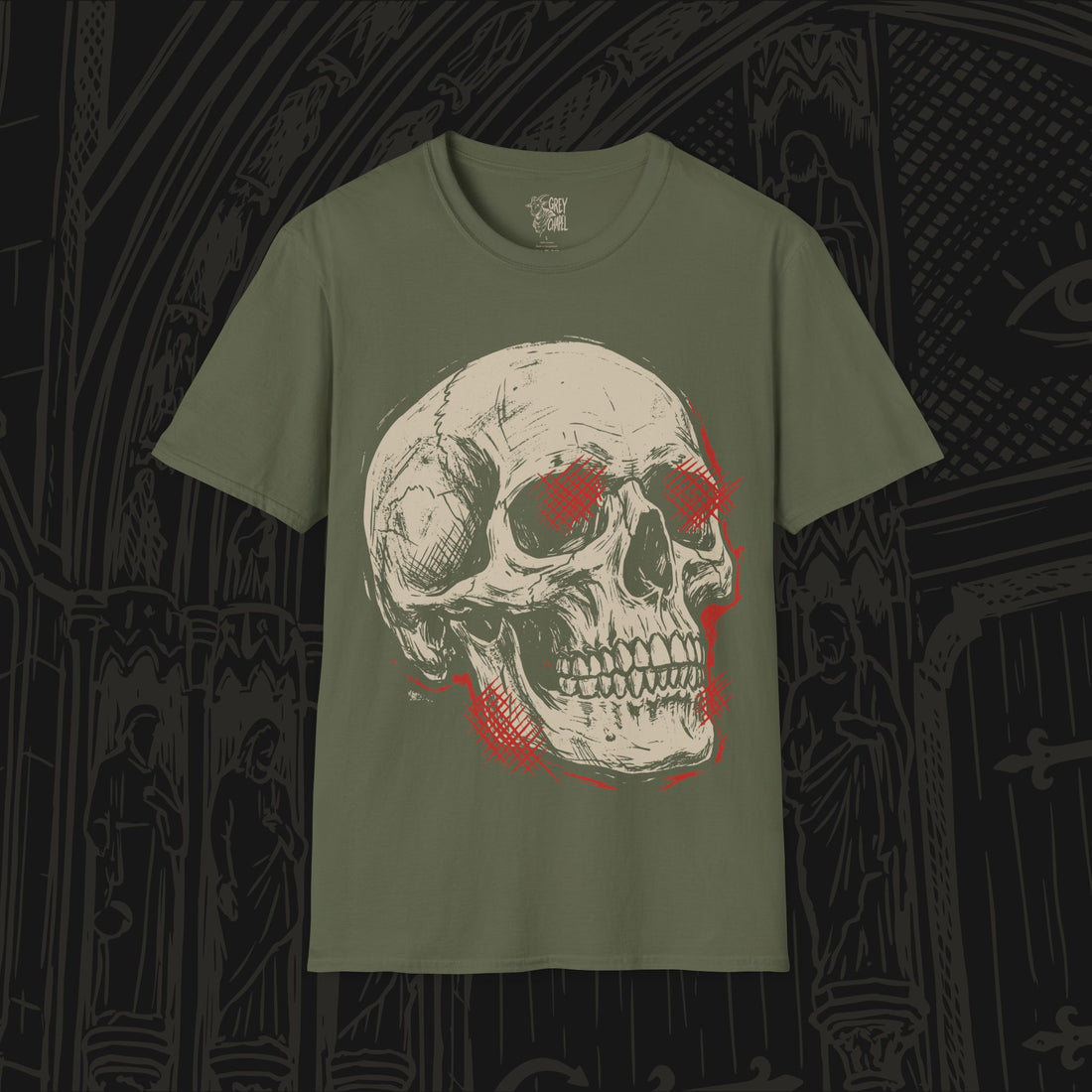 Crosshatched Skull T-Shirt