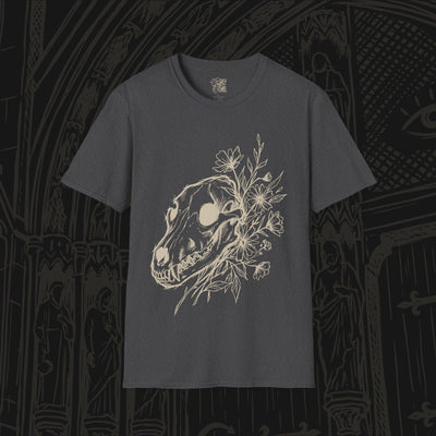 Wolf Skull With Flowers T-Shirt